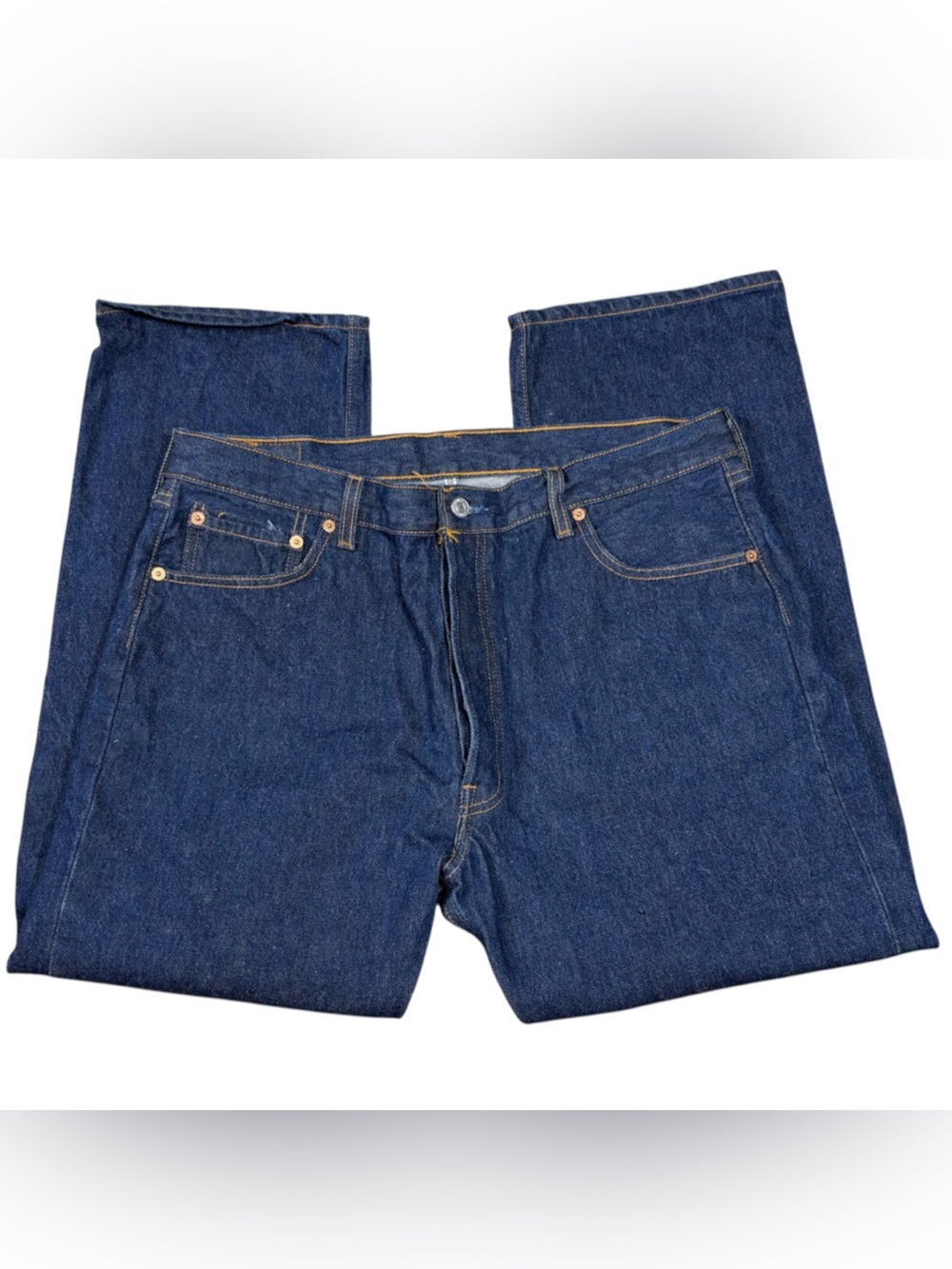 Vintage Levis 501XX Jeans 34x27 USA Valencia 555 2001 Dark Indigo Blue Denim EUC
